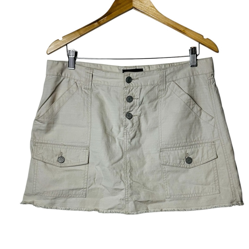 Vintage Y2K Low Rise Cargo Mini Skirt Military Grunge Gorpcore Khaki Juniors 13